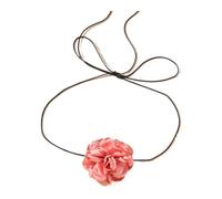 YUGSHNKFC Elegante collana girocollo con grande fiore con lacci per le donne Collana lunga in corda sul collo 2023 Accessori di gioielli di moda, Tessuto + filo cerato
