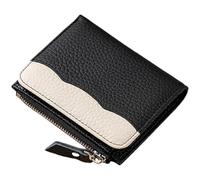 YUGSHNKFC Elegante portafoglio da donna piccolo con blocco portatile portamonete accattivante in pelle PU porta carte per le donne, Nero