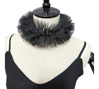 YUGSHNKFC Elizabethan Neck Ruff Victorian Mesh Ruffled Collar and False Wrist Cuffs for Medieval and Historical Costumes Accessory Medieval Ensemble Accessory