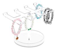 YUGSHNKFC Espositore per gioielli in acrilico a più livelli per braccialetti e collane con base staccabile e facile da montare per la casa al dettaglio di gioielli espositori