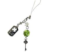YUGSHNKFC Fatti a mano Fortuna Clovers Mobile Lanyard Leggero ed Elegante Telefono Appeso Ciondolo Accessorio Per Uso quotidiano Decorazione Perline Fatto a Mano, Misura unica, come descritto, come