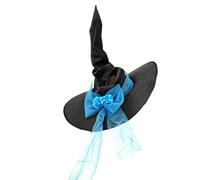 YUGSHNKFC Grande cappello da strega nero per le donne ha condotto la luce dei cappelli della strega di Halloween Cosplay accessorio del costume per le donne ragazze cappello da strega