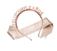 YUGSHNKFC Lussuoso cerchietto per capelli di compleanno e fascia meraviglioso set glitter corone diademi fascia per trendsetter che imparano gli accessori spagnoli