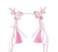 YUGSHNKFC MerryChristmas - Cerchietto per capelli a forma di renna con nappe, accessorio per palcoscenico natalizio