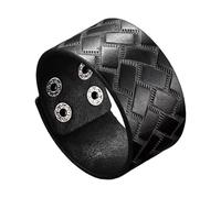 YUGSHNKFC Moda Intrecciato Bracciali In Vera Pelle Per Gli Uomini Chiusura Robusta Lega Regolabile Polsino Casual Formale Chiusura In Pelle, Misura unica, come descritto