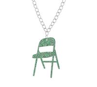 YUGSHNKFC Moda sedia pieghevole orecchini pendenti divertente collana ciondolo creativo acrilico strano orecchini collana gioielli partito, Necklace, Acrilico