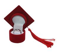 YUGSHNKFC Morbido foderato cappello di dottorato stili Jewelry Box elegante laureato cappello anelli scatola per commemorare i successi accademici