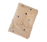 YUGSHNKFC Porta passaporti da viaggio con motivo a stelle ricamate con più scomparti per carte e pratico tessuto in poliestere per uso quotidiano elegante borsa organizer per documenti a stella