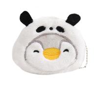 YUGSHNKFC Portafoglio corto a forma di animale in peluche portafogli moda porta carte di credito portamonete portafoglio da lavoro per uomo donna, Pinguino.