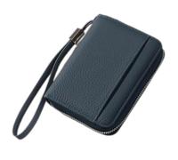 YUGSHNKFC Portafoglio corto alla moda da donna portamonete in ecopelle piccola borsa porta carte di credito con cerniera multipli scomparti per carte, blu navy