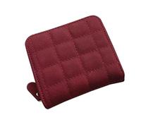 YUGSHNKFC Portafoglio corto alla moda portatile portamonete e porta carte con scomparti multipli per studenti e minimalisti, Rosso