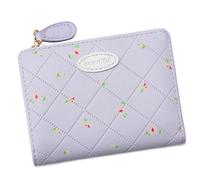 YUGSHNKFC Portafoglio corto con stampa floreale, semplice portafoglio in pelle PU, portamonete grazioso portafoglio elegante per cambio quotidiano in pelle sintetica con stampa floreale con porta
