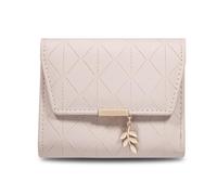YUGSHNKFC Portafoglio multi-slot PU per donne ragazza borsa trifold porta carte di credito portamonete tipo corto portafoglio portatile, Albicocca rosa