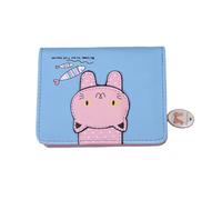 YUGSHNKFC Portafoglio tascabile con gatto del fumetto porta carte di credito per ragazza donna porta carte portamonete multi slot portafoglio corto portatile, Blu