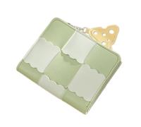 YUGSHNKFC Portafoglio tascabile in tessuto porta carte di credito per ragazza donna porta carte in pelle portamonete multi slot portafoglio corto portatile, Verde