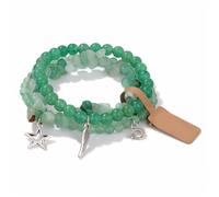 YUGSHNKFC Set di 3 sofisticati braccialetti con ciondolo a forma di stella e luna, ornamento per donne, gioielli alla moda con chiusura regolabile per feste e appuntamenti, Misura unica, come