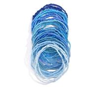 YUGSHNKFC Set di 30 braccialetti colorati con perline di vetro alla moda, per donne e piedi, ideali per viaggi e vacanze, braccialetti alla moda per le vacanze, Misura unica, come descritto