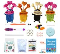 YUGSHNKFC Set di animali all'uncinetto per adulti principianti include istruzioni video tutorial fatti a mano forniture per maglieria animale bambino mestiere con gancio
