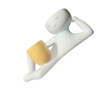 YUGSHNKFC Statuetta a forma di gufo fatta a mano, ornamento artigianale in resina per il desktop paesaggistico, decorazioni semplici per fioriere paes