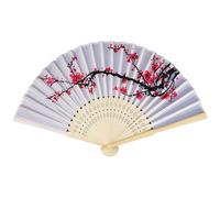 YUGSHNKFC Ventilatore a mano pieghevole decorativo con struttura in bambù cinese stampa fiore portatile raffreddamento portatile per matrimoni evento bambù cinese mestiere