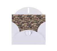 YUGTAEE Biglietto di auguri bianco rustico Lodge Bear stampato 10,2 x 15,2 cm per Natale, compleanni dei bambini, San Valentino, anniversari di matrimonio e inviti per feste