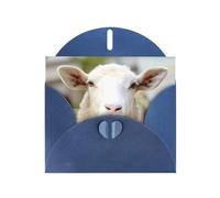 YUGTAEE Biglietto di auguri blu divertente con lingua di pecora cattiva stampata con simpatico animale 10,2 x 15,2 cm per Natale, compleanni dei bambini, San Valentino, anniversari di matrimonio e
