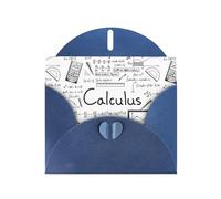 YUGTAEE Biglietto di auguri blu per matematica, geometria, calcolo geek stampato, 10,2 x 15,2 cm, per Natale, compleanni dei bambini, San Valentino, anniversari di matrimonio e inviti per feste