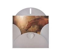 YUGTAEE Biglietto di auguri grigio con scritta "Horse Meets Dog", 10,2 x 15,2 cm, per Natale, compleanni, San Valentino, anniversari di matrimonio e inviti per feste
