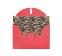 YUGTAEE Biglietto di auguri rosso rustico Lodge Bear stampato 10,2 x 15,2 cm per Natale, compleanni dei bambini, San Valentino, anniversari di matrimonio e inviti per feste