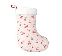 YUGTAEE Calzini decorativi natalizi adorabili ciliegie rosse stampate morbide e leggere, non sbiadiscono, adatte per feste di Halloween camini