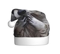 YUGTAEE Cappello di Natale in peluche per adulti con simpatico procione stampato con tocco morbido per feste e balli adatto per uomini e donne