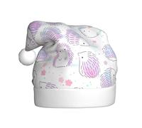 YUGTAEE Cappello natalizio in peluche per adulti, riccio rosa, stampato con morbido tocco per feste e balli adatto per uomini e donne