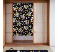 YUGTAEE Tenda a due pezzi per la consapevolezza dell'autismo, con immagine a forma di cuore, 86,4 x 142,2 cm, tende in tessuto, divisori per stanze da appendere tra le stanze, alle porte