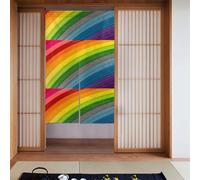 YUGTAEE Tenda a righe color arcobaleno, due pezzi, 86,4 x 142,2 cm, tende in tessuto, divisorio da appendere tra stanze e porte