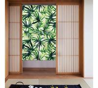 YUGTAEE Tenda con foglie verdi e palme, due pezzi, 86,4 x 142,2 cm, tende in tessuto, divisorio da appendere tra le stanze, alle porte
