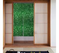YUGTAEE Tenda in tessuto con paillettes verdi, due pezzi, 86,4 x 142,2 cm, divisori, da appendere tra le stanze, alle porte