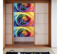 YUGTAEE Tenda in tessuto con rose arcobaleno, due pezzi, 86,4 x 142,2 cm, divisorio da appendere tra le stanze, alle porte