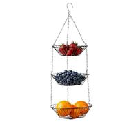 Yugugomo Porta Frutta - Scaffale Organizzatore a 3 Livelli in Filo Metallico,Cestino Frutta Metallico a Strati,Per Dispensa Cucina Alimenti Prodotti Snack Patata Cipolla Bagno Giardino Cortile Patio