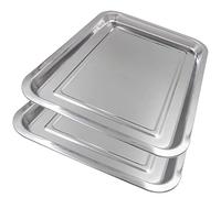 Yugui - Vassoio in acciaio inox per tatuaggio da 2 pezzi, 13,5 x 10 cm, vassoio per piercing per corpo dentale, strumento piatto per sopracciglia, labbra, tatuaggio e tatuaggio forniture
