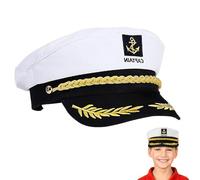 YUGUOLAN Berretto da capitano da uomo, cappello da marinaio, cappello da capitano per bambini, cappello da marinaio, cappello bianco da capitano, cappello da marinaio, cappello da marinaio, per donna,