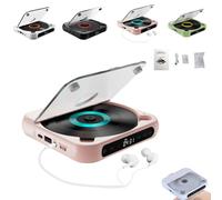 Yuguz, lettore CD portatile compatibile con Bluetooth, lettore CD portatile compatibile con Bluetooth, con cuffie, ricaricabile, supporta le modalità CD/USB e ripetizione, per casa, ufficio, viaggi