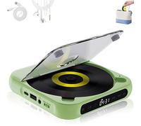 Yuguz Portable CD Player, Portable Bluetooth-Compatible CD-Player with Headphones, Built-in HiFi Speakers, Supports CD/AUX/USB and Repeat Modes for Home, Office, Travel (Green)