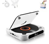 Yuguz Portable CD Player, Portable Bluetooth-Compatible CD-Player with Headphones, Built-in HiFi Speakers, Supports CD/AUX/USB and Repeat Modes for Home, Office, Travel (White)