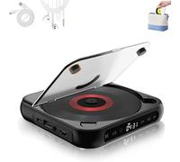 Yuguz Portable CD Player, Portable Bluetooth-Compatible CD-Player with Headphones, Built-in HiFi Speakers, Supports CD/AUX/USB and Repeat Modes for Home, Office, Travel (Black)