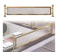 YUGXTH Divisori for Aree da Pranzo, Pannello Divisorio for La Privacy Traslucido, Struttura in Metallo + Vetro Temperato for Ufficio, Hotel(Gold,L130xH30cm/51.2x12in)
