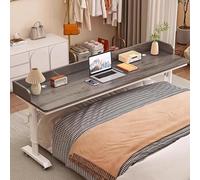 YUGXTH Tavolino da Letto Portatile Mobile Regolabile in Altezza con Deflettori, Comodino con Ruote a 360°, Scrivania for Laptop sopra Il Tavolo da Letto for Uso Domestico(Gray+White,230x40cm/90x16)
