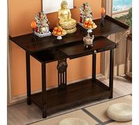 YUGXTH Tavolo da Altare con Contenitore, Tavolo da Meditazione in bambù, Tavolo da tè Buddista, Tavolo da Preghiera in Stile Cinese for Relax, Preghiere e Divinazione(L120xW33xH100cm/26x13x39.3in)
