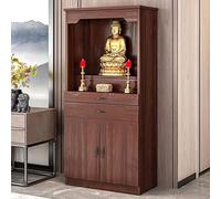 YUGXTH Tavolo da Altare, Tavolo da tè Buddista con Contenitore, Cinese Tavolo da Preghiera, Tavolo da Meditazione for Il Relax, Preghiere(Brown,50cm/19.6in)