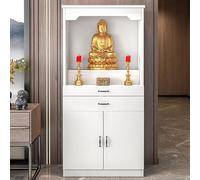 YUGXTH Tavolo da Altare, Tavolo da tè Buddista con Contenitore, Cinese Tavolo da Preghiera, Tavolo da Meditazione for Il Relax, Preghiere(White,50cm/19.6in)