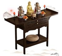 YUGXTH Tavolo d'altare, tavolo cinese per la meditazione dell'altare, mobile per l'altare, base personale per l'altare, tavolo sacrificale per preghiere, divinazione, devozioni (marrone, L 120 x L 33